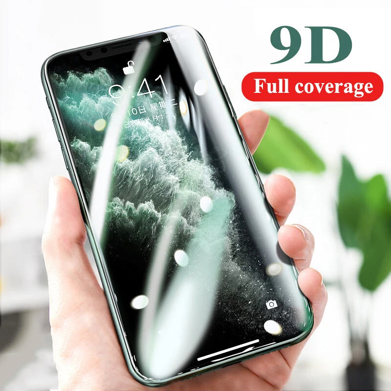 9D полное покрытие закаленное стекло для iphone 11 Pro X XR XS MAX защита экрана защитное на |