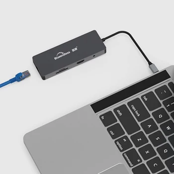 

Blueendless 9 in 1 USB C HUB Multi HDMI Adapter to Splitter 3 Port USB 3.0 for MacBook Pro Accessories