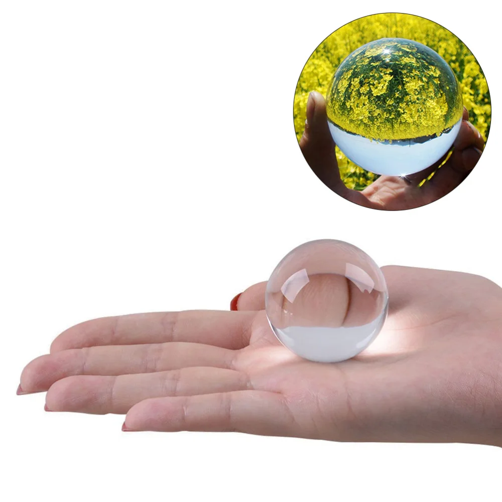 4cm Crystal Ball Photography Prop Meditation Contact Juggling Glass Sphere Display (Transparent white) |