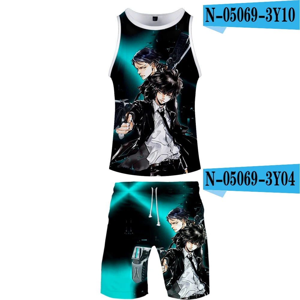 Psycho-Pass комплект из двух предметов майка и шорты Harajuku мужская майка уличная Psycho-Pass баскетбол без рукавов уличная - Цвет: D