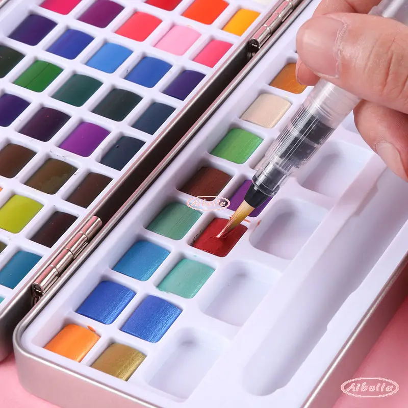 Professional Solid Watercolor Paints Set 50/72/90/100 Colors Artist Water Coloring Paint for Drawing Art Paint Art Supplies