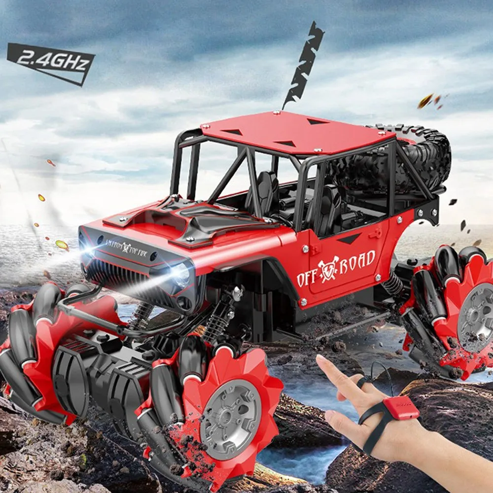SHAREFUNBAY 1:14 rc car 4wd 2020 new gesture sensing rc car watch dual rc off-road vehicle alloy lateral drift children toys.