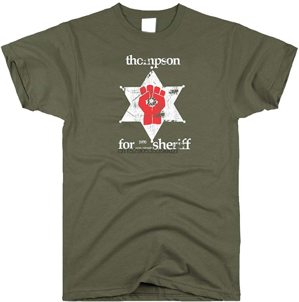 Men Hunter S. Thompson Sheriff Gonzo T Shirt Women Clothes Tops TEE |