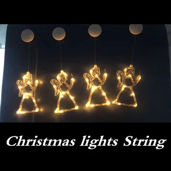 

3PC/set 20 LED Fairy Christmas lights String Decorative DIY New Year's Day Holiday Light Deer Window Sucker Glass