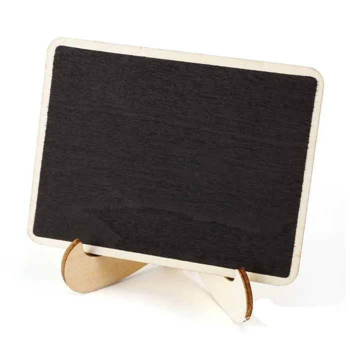 

24 Pieces Mini Hanging writable erasable Blackboard in Wood Message board Wooden Table Decoration board for Wedding and Party Wr