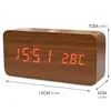 LED Digital Wooden Alarm Clock APP Control Time Temperature Date Electronic Desktop Clock USB Battery Brightness Sound Control ► Photo 3/6