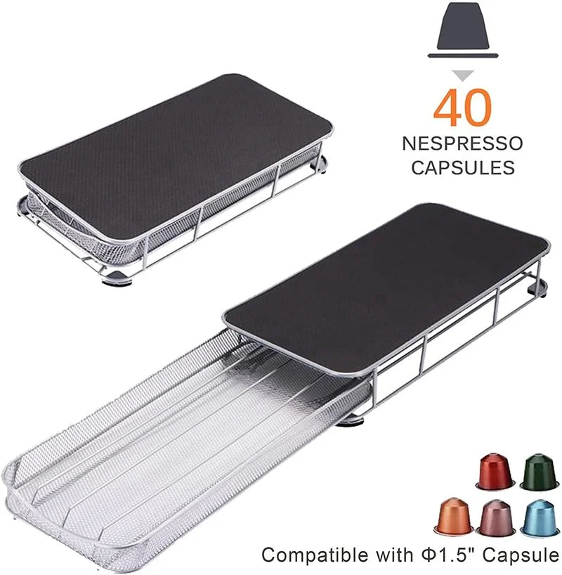Exquisite Coffee Capsules Organizer Practical Coffee Pod Holder Storage Drawer for 40pcs