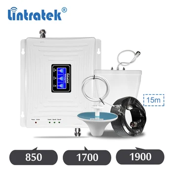 

Lintratek 850 1700 1900 ALC Tri Band Repeater CDMA GSM 850mhz AWS B2 B4 3G 4G Cellular Mobile Phone Signal Amplifier Booster Set
