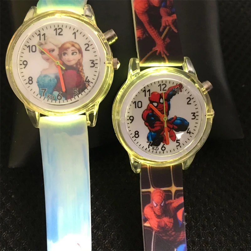 Цветной светильник-вспышка детские часы принцессы подарок для девочек