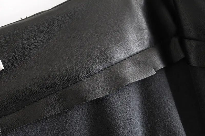 Мода Za Женская винтажная шикарная черная кожаная юбка с высокой талией трапециевидная плиссированная Женская Базовая Повседневная офисная одежда миди юбки