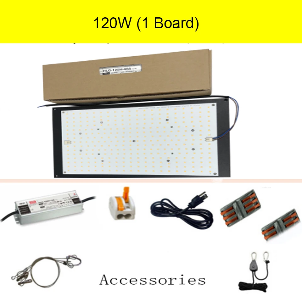 Hydroponics 120W 240W Full Spectrum LED Grow Light Kits Dimmable Samsung Boards 3000K 3500K mix 660nm for Indoor Plant