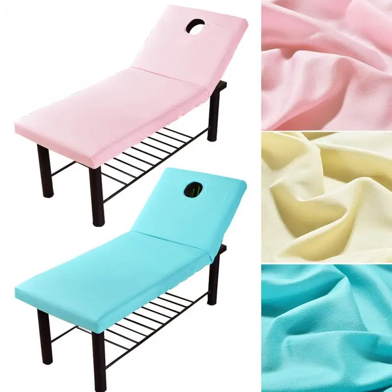Beauty Salon Bed Sheet Professional Cosmetic salon sheets SPA massage treatment bed table cover sheets with hole 6 Colors to Choose