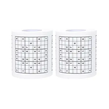 

2pcs Creative Sudoku Printed Tissue Paper Toilet Roll Paper Bathroom Roll Paper
