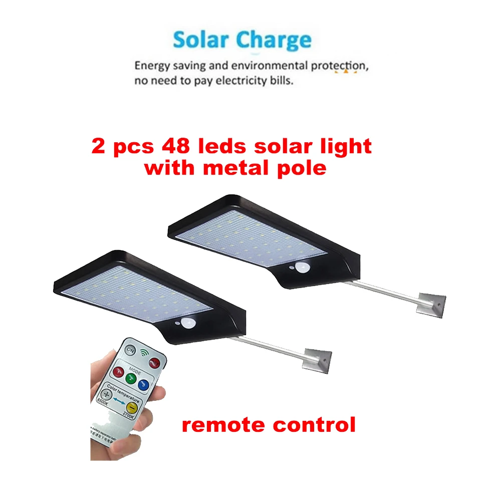 

2/4pcs LED Solar light 48 leds Solar Lamp Motion Sensor Wall lamp garden street light outdoor waterproof Emergency night light s