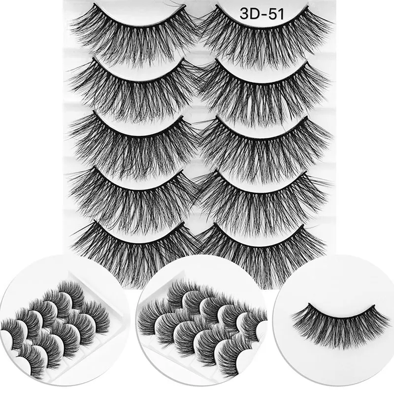5 пар норковых ресниц, натуральные 3d норковые ресницы, норковые накладные ресницы, накладные ресницы, накладные Ресницы cilios, искусственные накладки Maquiagem - Цвет: J3D-51