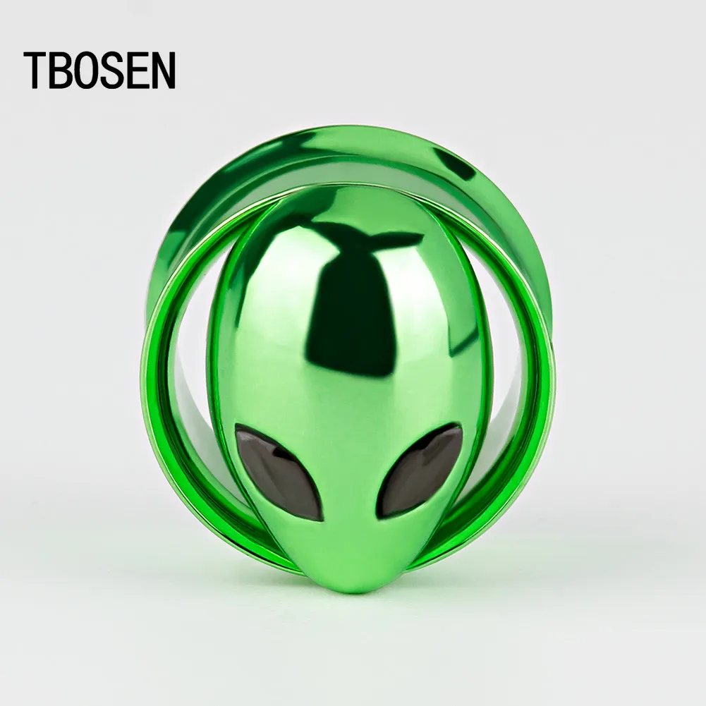 

TBOSEN Alien Ear Plugs Screw Tunnel Piercing Ring Gauges Stainless Steel Body Jewelry Earrings Fashion Gift 2pcs 0G 00G