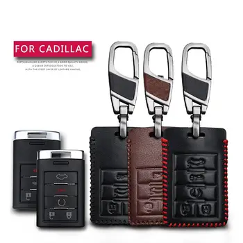 

Leather Car Key Case Cover For Cadillac CTS Escalade SRX ATS STS Square Protection Key Shell Skin Bag Only case