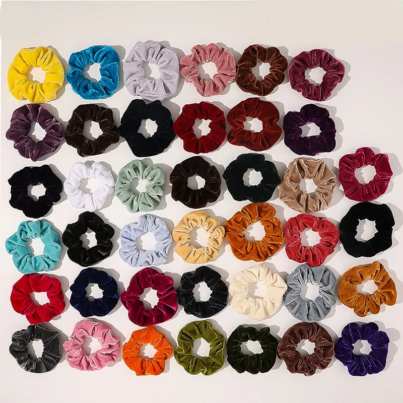 33 Colors Velvet Scrunchie Women Girls Elastic Hair Rubber Bands Accessories Gum For Women Tie Hair Ring Rope Ponytail Holder head scarves for women