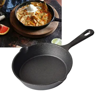 

Nonstick Skillet Fry Pan Pre-Seasoned Durable Cast Iron Egg Pancake Pot Kitchen Cookware Cooking Tool (16cm)