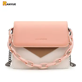 

Summer Chain Handbags Women Crossbody Mini Bags PU Leather Shoulder Ladies Bags Small Square Bag Messenger Bag Female Blue Purse