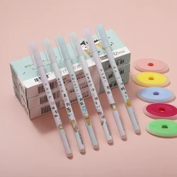 Aile bolígrafos borrables de Gel con mango mágico, bonitos bolígrafos borrables de 0,5mm de tinta para escritura de oficina de estudiantes, lavables, 12 unids/set por juego