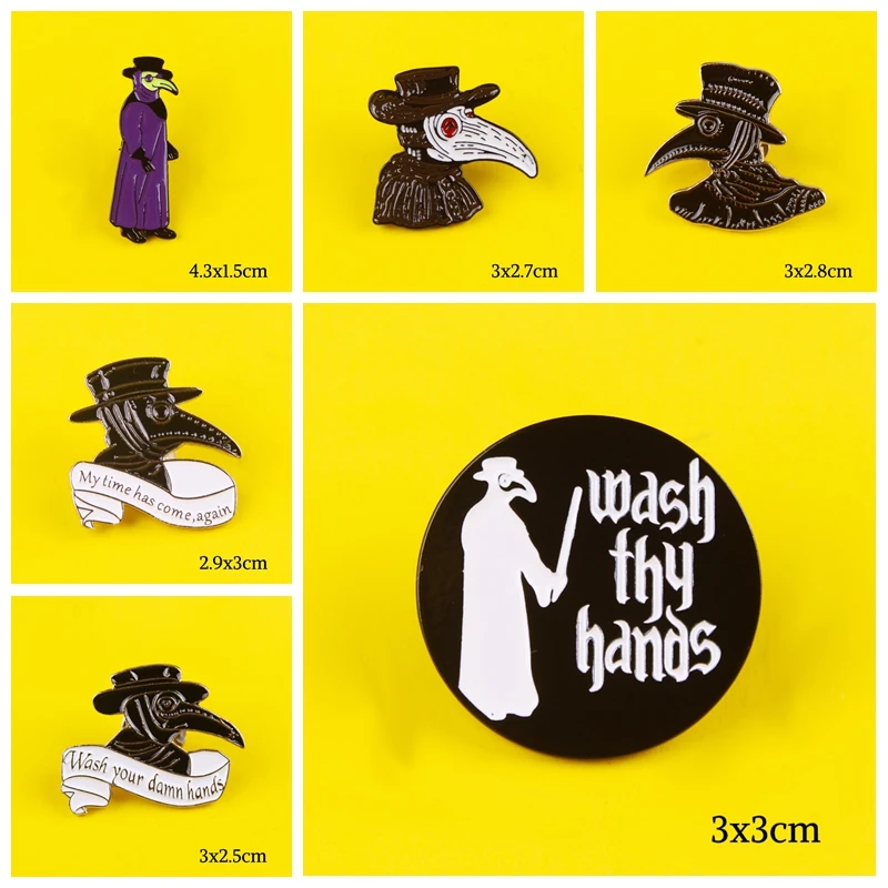 

Enamel Pin Plague Doctor Pattern Metal Badges Pins and Brooches for Women Men Lapel pin Creative Gift backpack bags badge jacket