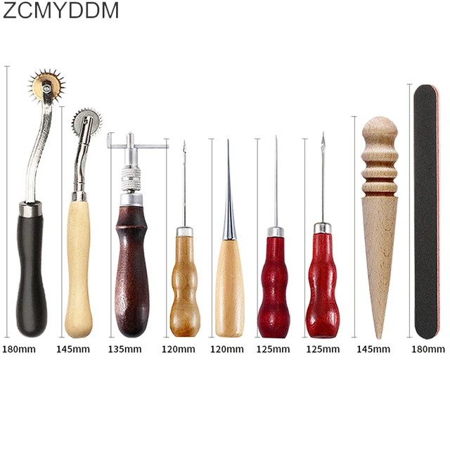 Leather Craft Kit With Waxed Thread Groover Awl Stitching Punch