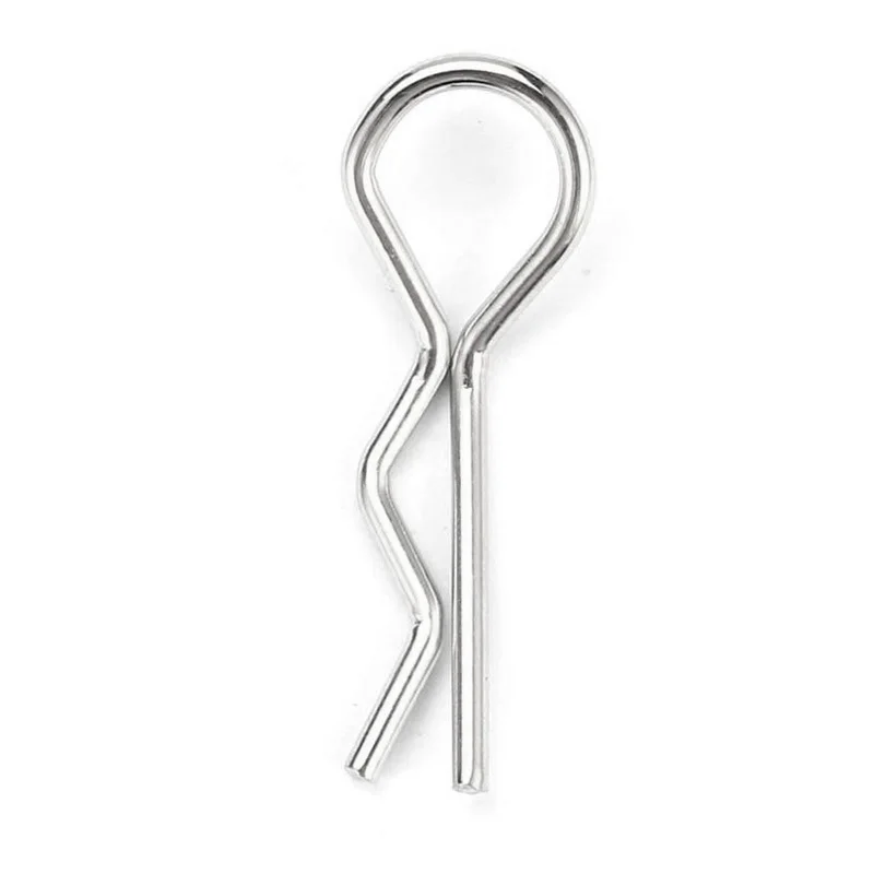 

50Pcs Stainless Steel Body Clips Shell Cover Pin Bend for 1/10 RC Car Remote Control Toys Hsp Redcat Exceed Spare Parts