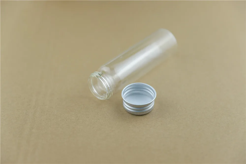 24PCS 30mm 50ml Cute Glass Bottles Aluminum Caps Glass Tiny Jars Vials Transparent Glass Containers Perfume Bottles (3)