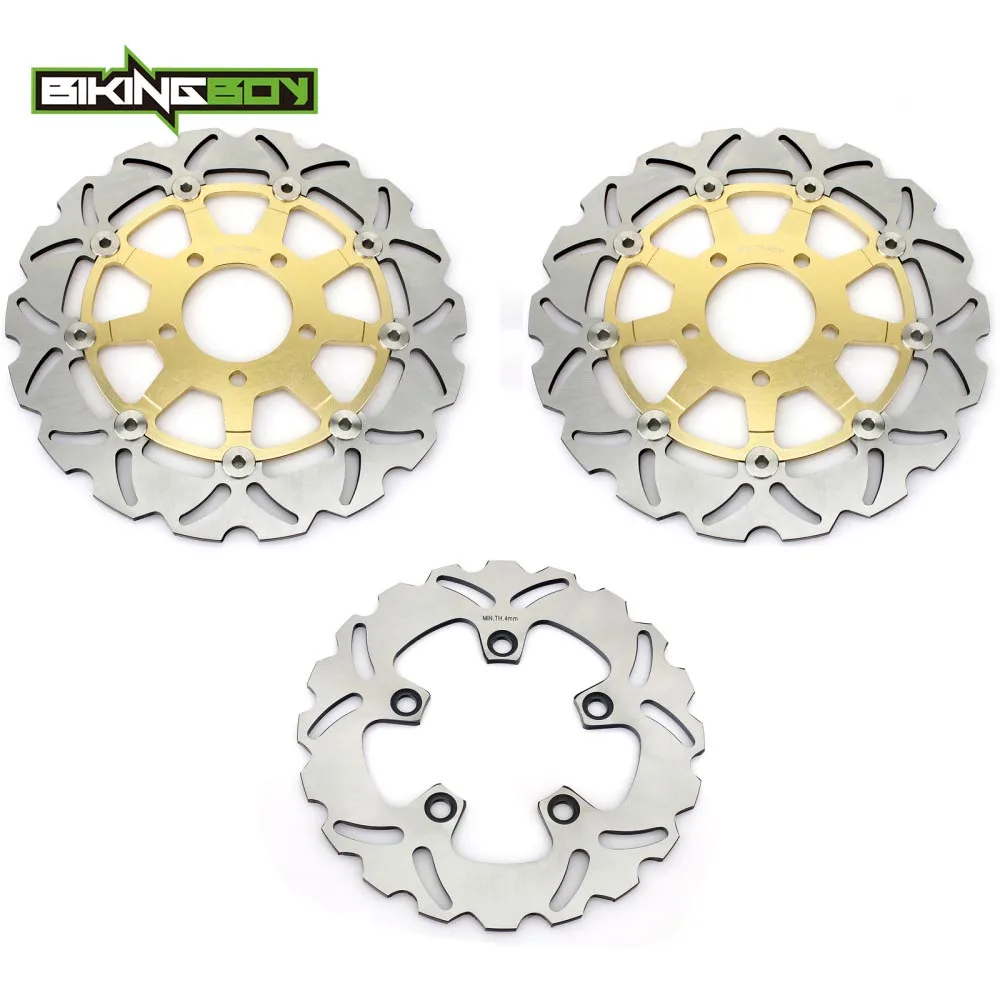 Wavy Gold BIKINGBOY для Suzuki SV 650 S 2003- K3-L5 SV 650 2003-2010 K3-L0 волнистые/круглые передние задние тормозные диски роторы - Цвет: Wavy Gold