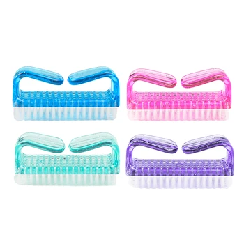 

4Pcs/Set Nail Cleaning Brush Tool Finger Nail Care Dust Clean Handle Scrubbing Brush File Manicure Pedicure Brushes Nail Tool