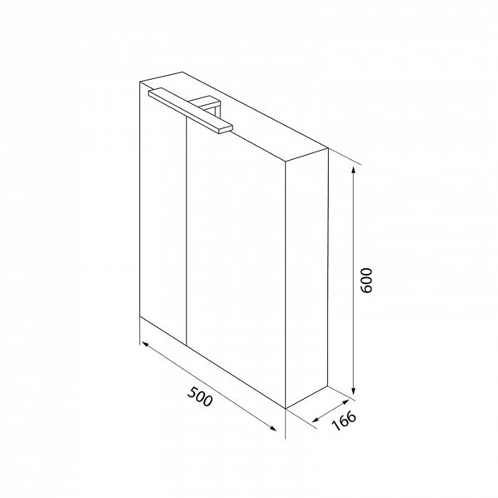 Зеркало-шкаф IDDIS NMIR502i99 (двухдверный, белый, ЛДСП)