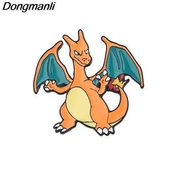 

P4454 Dongmanli Fire Dragon Cool Enamel Pins Metal Collar Pins and Brooches Jewelry Lapel Pin Badge