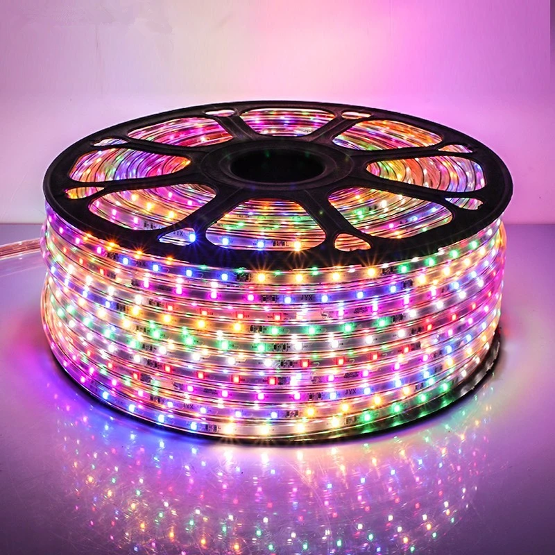 

Led Strip RGB Waterproof rope AC 220V 230V 240V Plug 2835 Changeable Tape Multicolor Christmas Lights Party Holidays Pink String