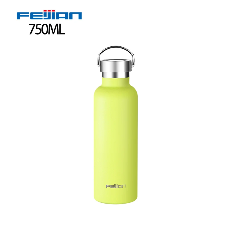 750ml only bottle FEIJIAN термос из нержавеющей стали с двойными стенками, термос с вакуумной изоляцией, герметичная Спортивная бутылка для воды, Стандартный рот - Цвет: 750ml only bottle