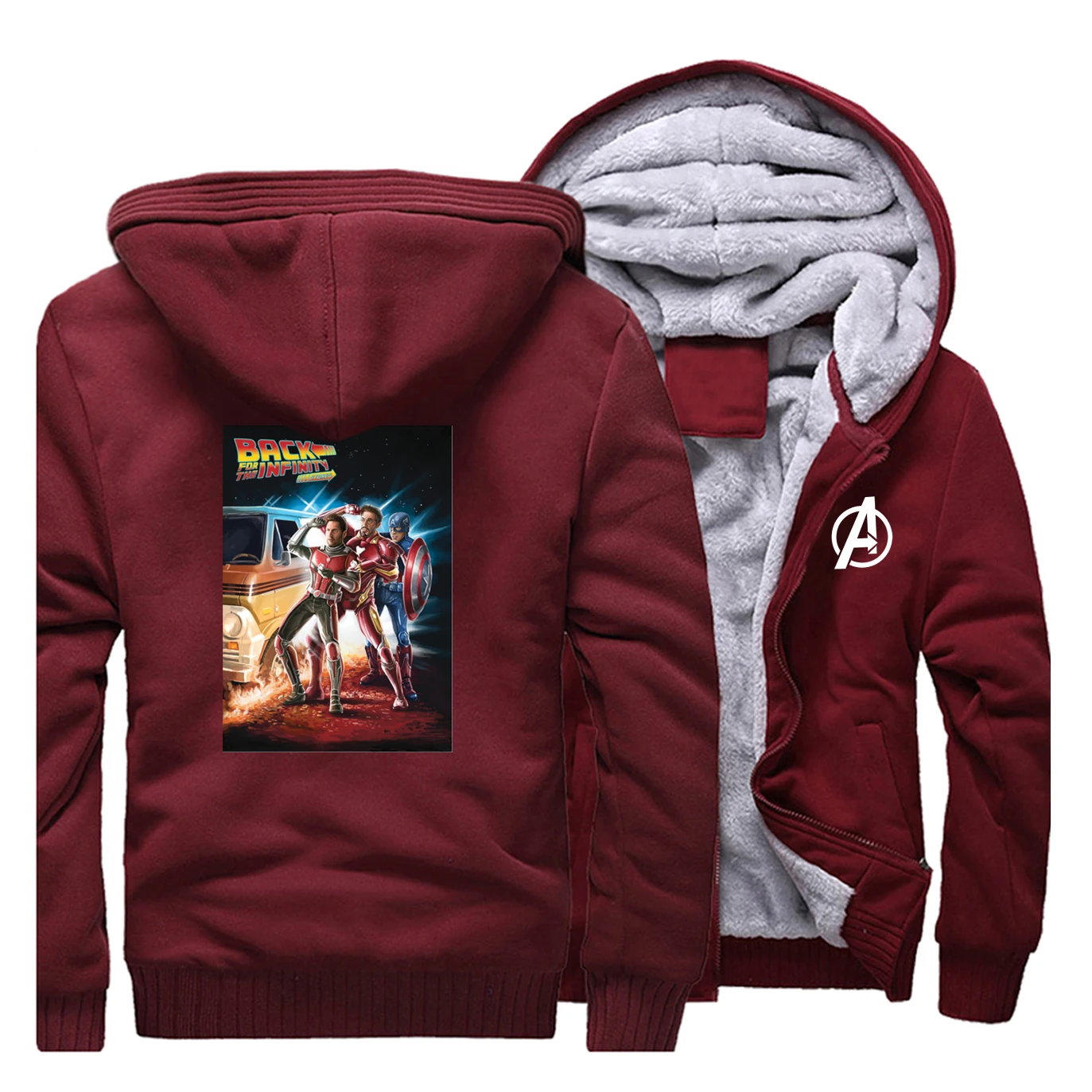 Marvel Мстители зимние толстые толстовки Толстовка Назад в будущее флисовый спортивный костюм Повседневная Верхняя одежда Железный человек модная уличная одежда