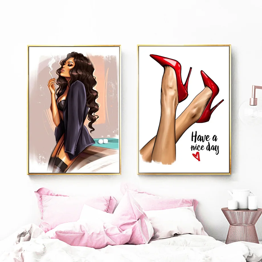 Red-High-Heels-Girl-Wall-Art-Print-Canvas-Painting-Nordic-Canvas-Posters-And-Prints-Wall-Pictures (1)