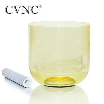 

CVNC 432Hz 4 Octave 7" Light Yellow Clear Quartz Crystal Singing Bowl