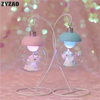 

Resin Moon Unicorn LED Night Light Cartoon Baby Nursery Lamp Children Toy Girls Christmas Gift Kids Room Decor Craft Table Light