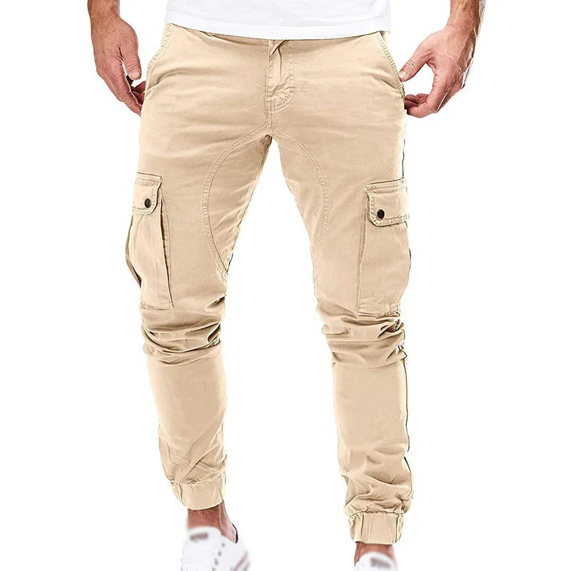 Мужские брюки карго Slim Fit Повседневная мода боевой карандаш комбинезон