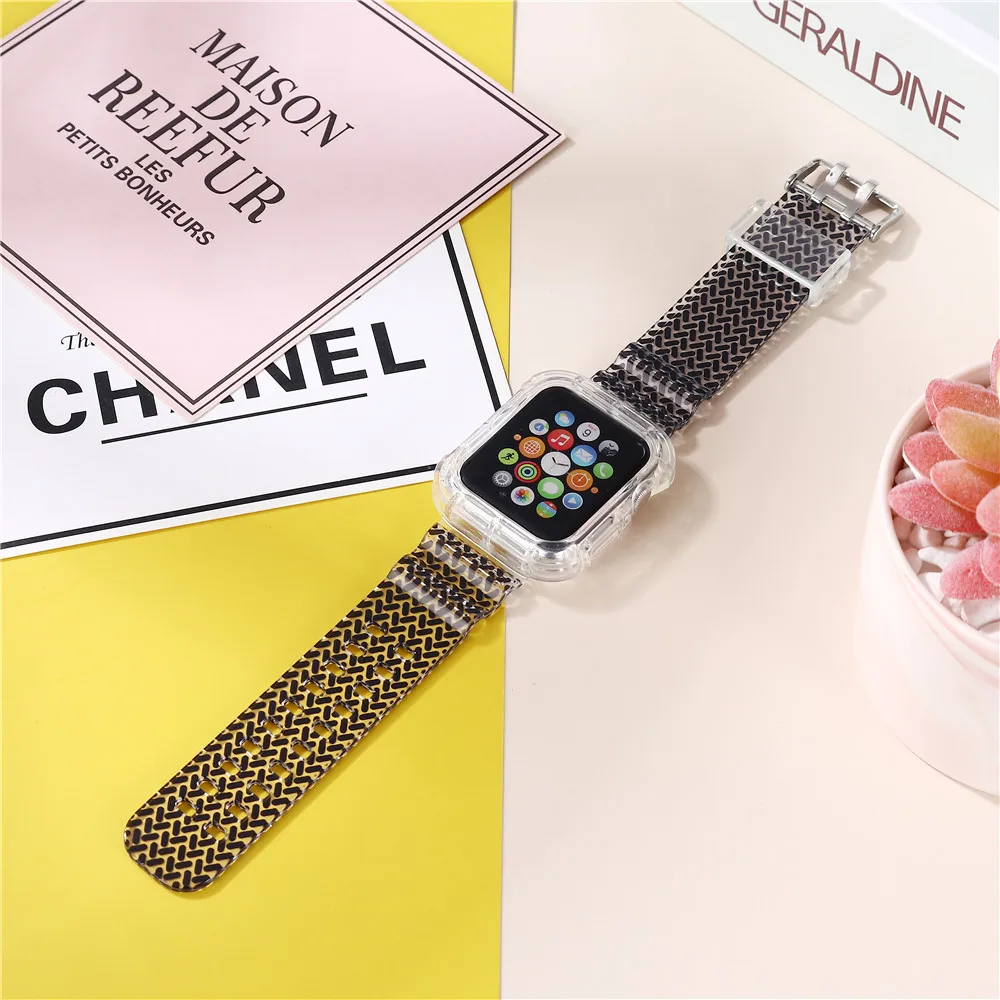 Nuovo cinturino intrecciato imitazione per Apple Watch 6 5 4 SE cinturino  40mm 44mm per iwatch serie 3 2 1 38mm 42mm cinturino colore trasparente -  AliExpress Watches