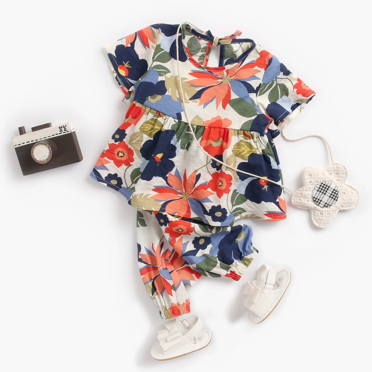 Newborn Bodysuit Outfits Baby Clothing Short Sleeve Cotton Summer New Cute Baby Girls Anti-mosquito Clothes Fashion Soboba