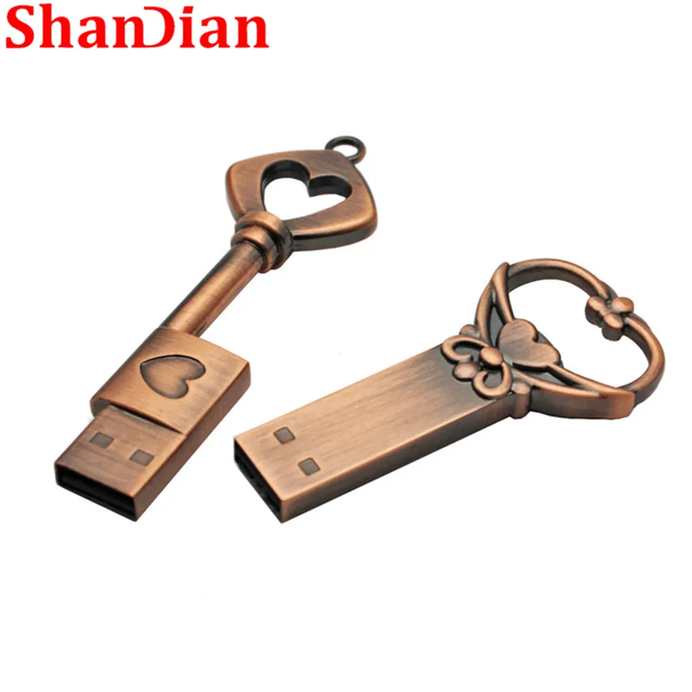 Металлический флеш накопитель SHANDIAN в виде сердца USB 128 4 ГБ 8 16 32 64 ГБ|pen drive memory stick|u