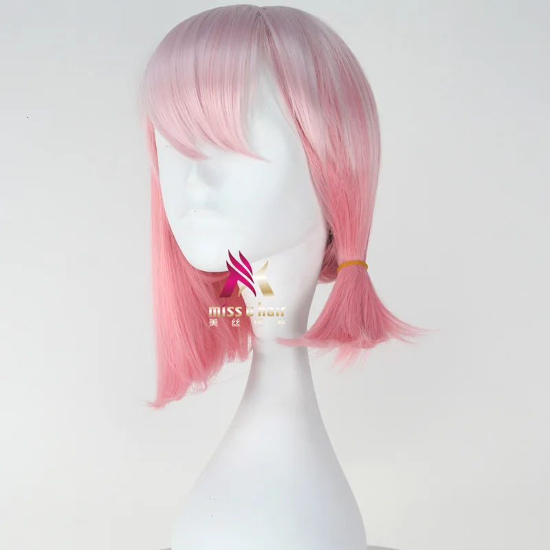 Happy Tree Friends хихикает короткий парик Синтетический волнистый костюм Cos-play шиньон небесно-розовые цвета термостойкие волосы+ парик колпачок