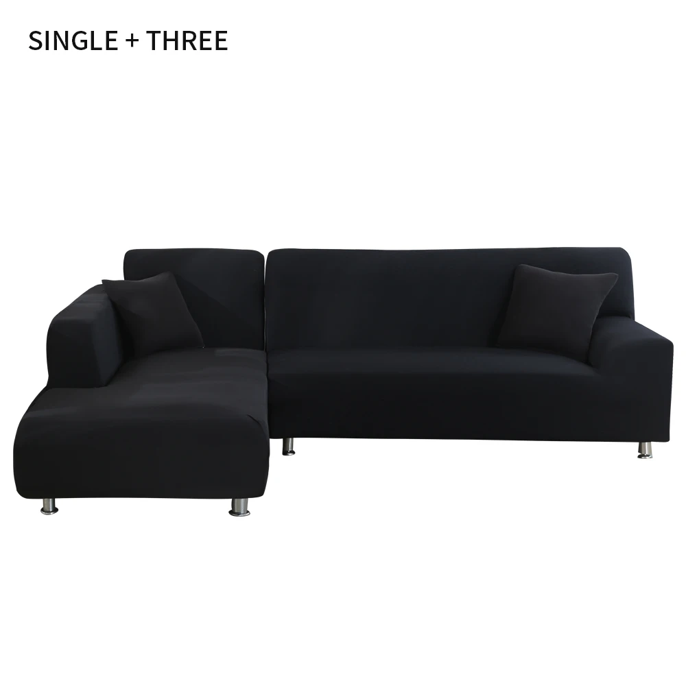 

Elastic Stretch L Shaped Sofa Covers For Living Room Couch Cover Slipcovers Sectional Armchair Cover Two/Three Seat Solid Color