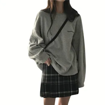 

2019 New Early Autumn Loose Wild Lazy Wind Round Neck Pullover Long Sleeve Clothes Women