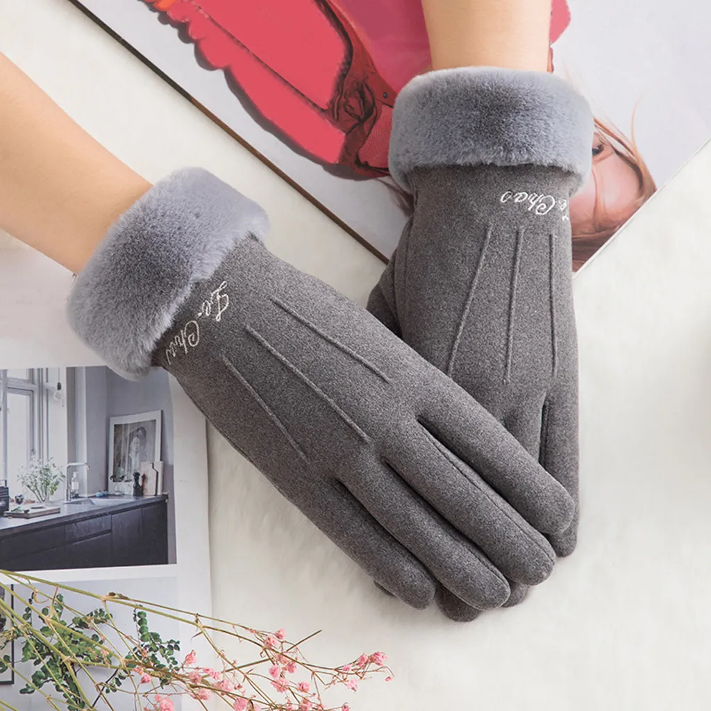 Новое поступление женские перчатки зимние теплые полные митенки для пальцев наручные меховые варежки для вождения лыжные уличные спортивные перчатки# BL5