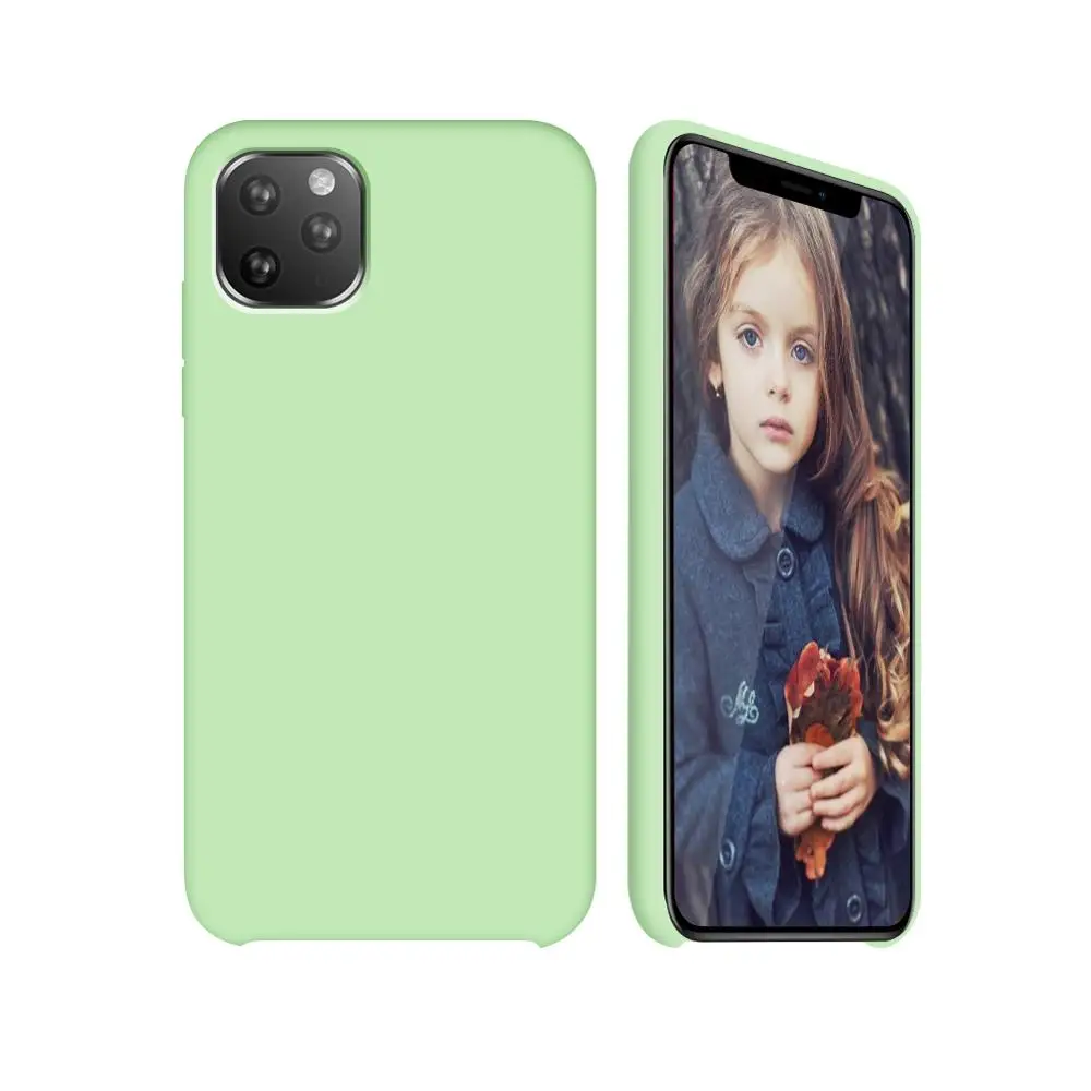 mint green Чехол Arvin для iPhone 11 Pro Max, чехол из жидкого силикона, мягкая подкладка из микрофибры, толстый чехол для iPhone 11 Pro - Цвет: mint green