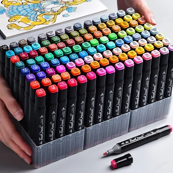 

TOUCHCOOL Markers Pen Set 40/60/80/168/262 Color Animation Sketch Marker Dual Head Drawing Art Brush Pens Alcohol Based Markers