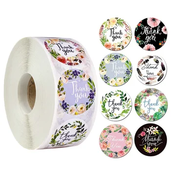 

Candle Jar Decorative Sticker Handmade Diy Flowers Thank You Adhesive Paper Round Adhesive Sticker Adhesive Paper Gift Candle